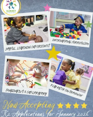 ✨ Is Your Little One Ready to Shine as a Summit Star? ✨

Now that our September entrants are a little older and fully settled into their routines, we’re pleased to reopen enrollment for January 2026!

Are you searching for a dynamic, research-based, play-focused international early years curriculum? 

Is your child turning three years old by September 1, 2026?

Would you love for your child to begin their learning journey in a warm, nurturing environment, without needing to be fully potty-trained?

If you answered yes, then Summit Academy’s K2 programme may be the perfect fit for your toddler! 

Now accepting applications for January 2026.

Spaces are minimal. Will your child be one of our newest Summit Stars?

Applications and admissions requirements may be downloaded at www.summitacademybahamas.net

We can’t wait to welcome our newest little learners into the Summit family!